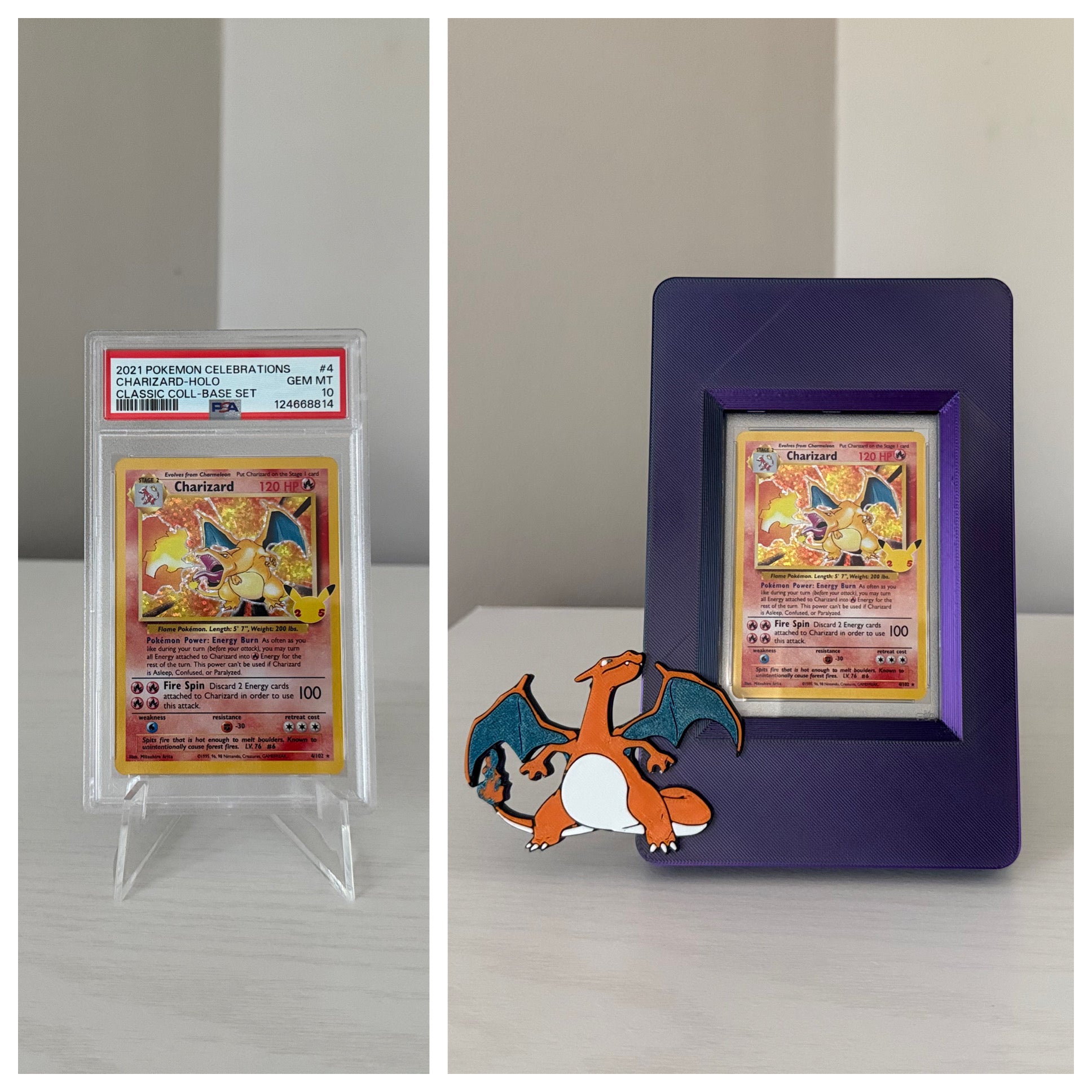 graded pokemon card display Collector Set  4 Pack hockey cards Framed Display for a Horizontal