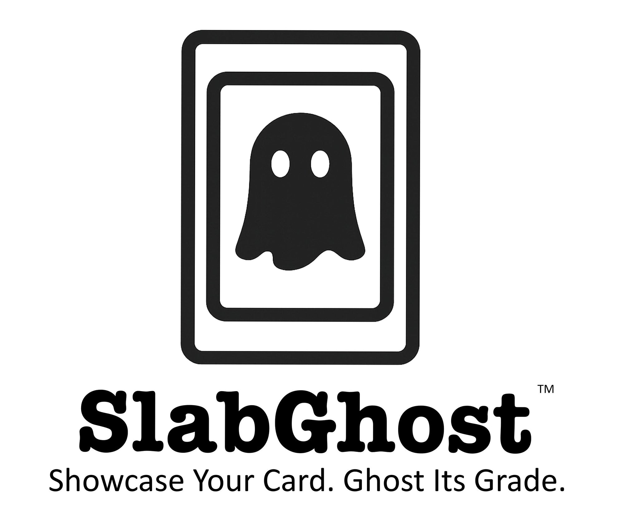 SlabGhost logo with a ghost in a frame on a white background